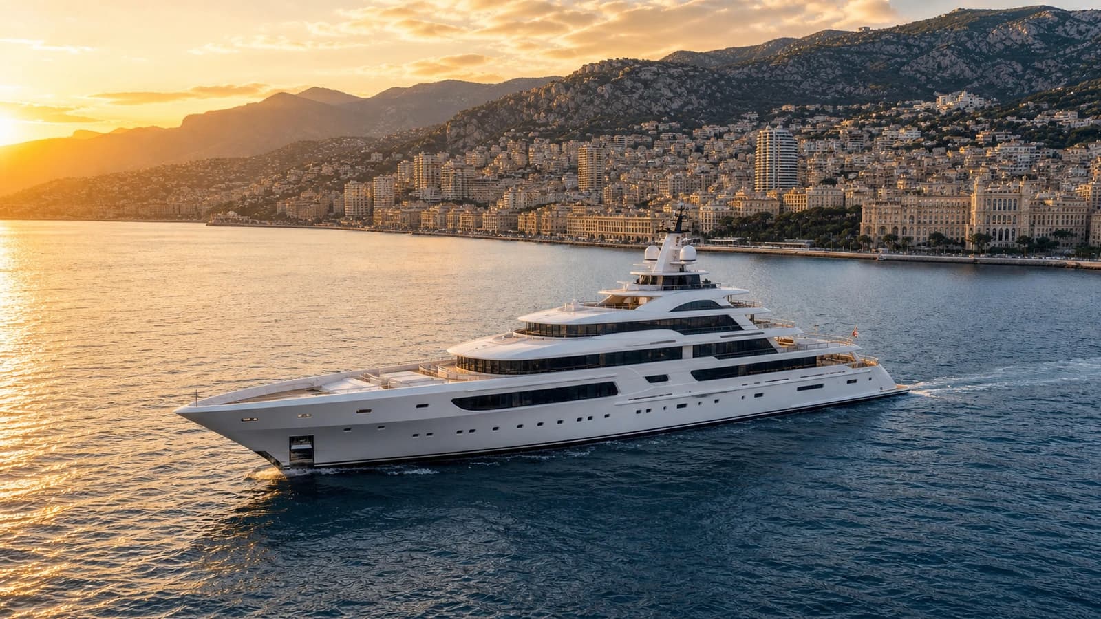Luxury yacht charter in Monaco harbor