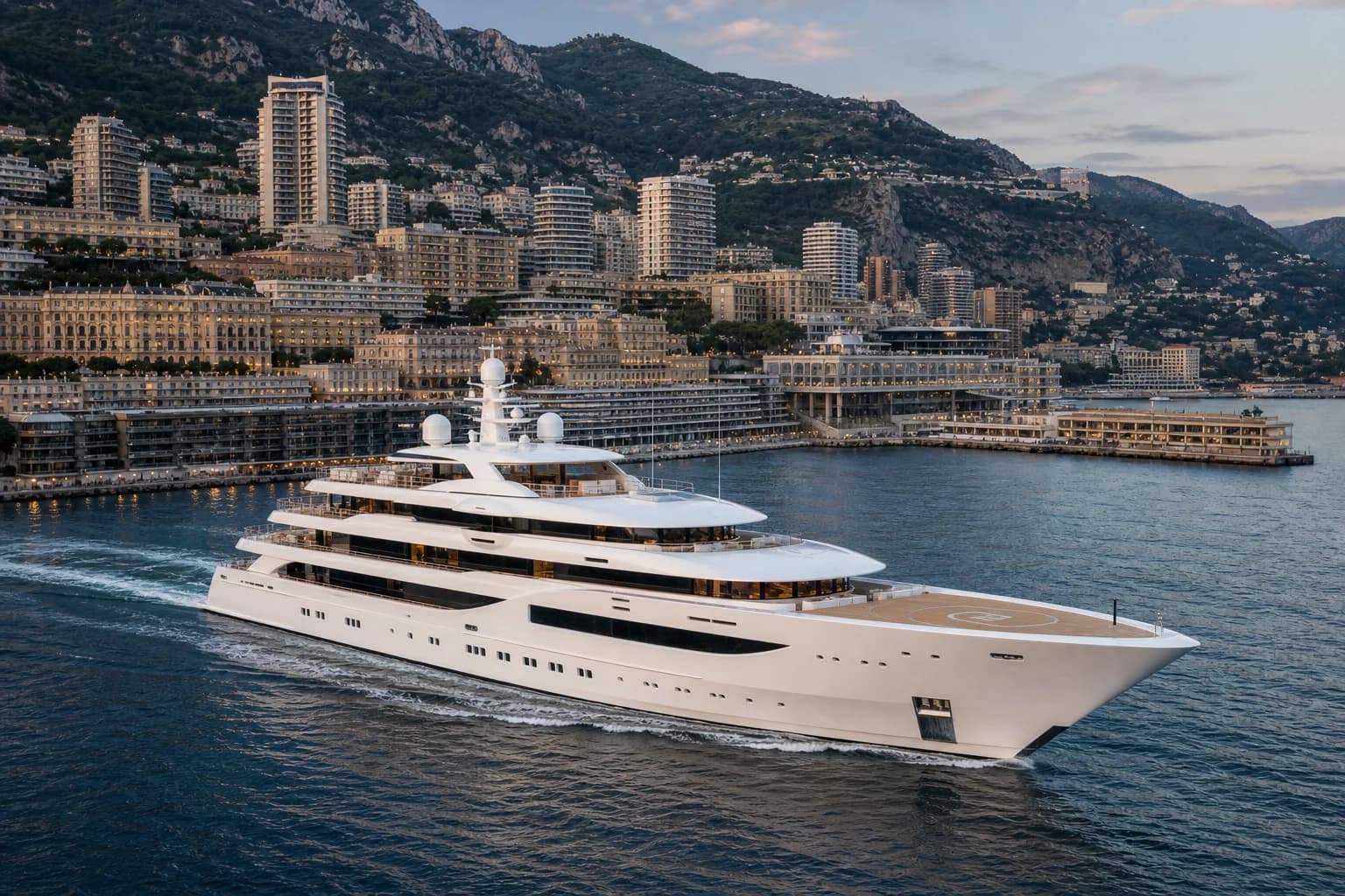Monaco mega yacht charter route on the French Riviera