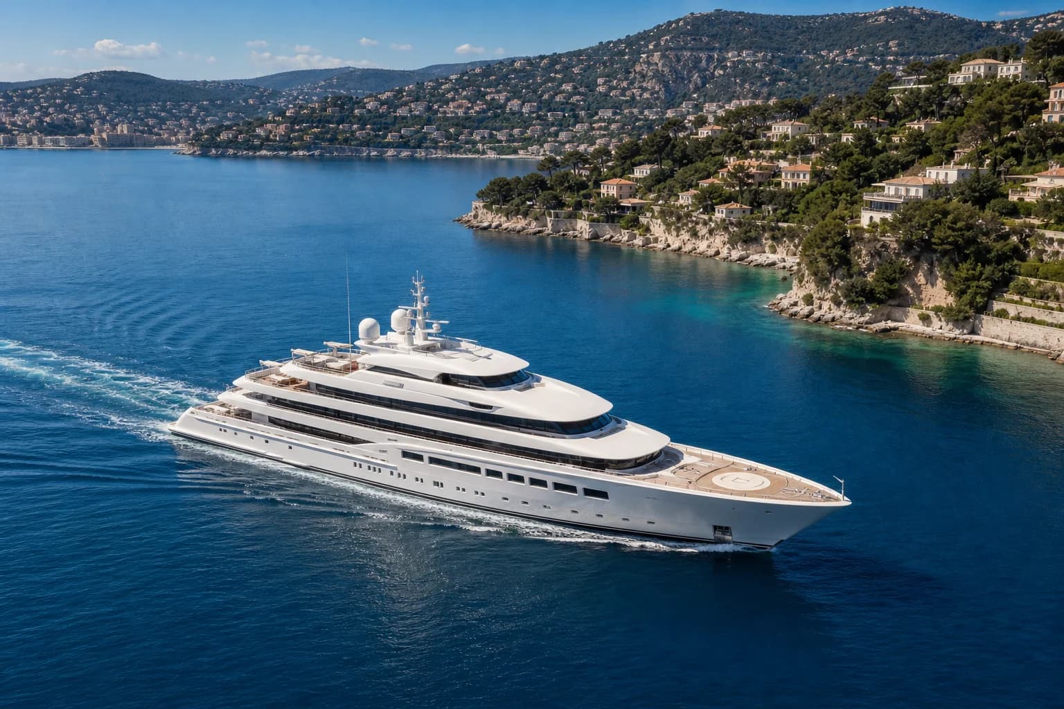 Nice mega yacht charter route on the French Riviera